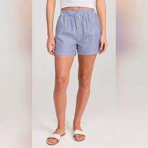 DONNI. The Stripe Pop Boxers Navy Stripe Size Medium